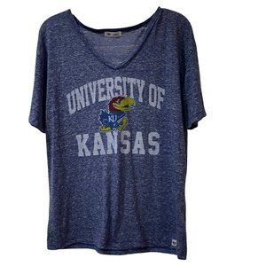 University of Kansas Jayhawks Women's S Short Sleeve V-Neck T-Shirt 47 Brand New